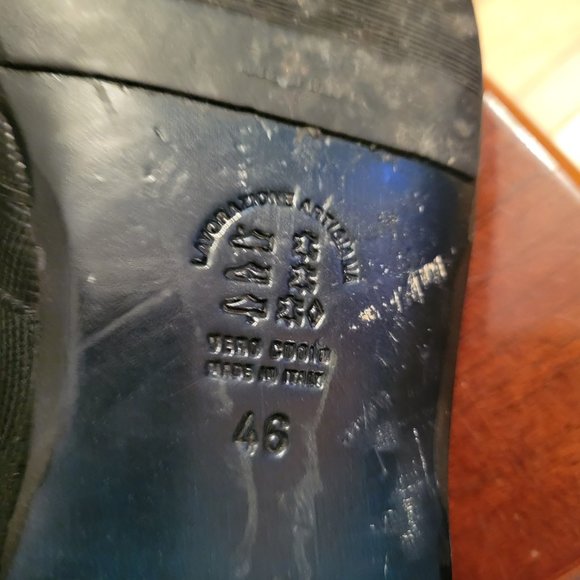 Giovanni Conti Italian black slip on crystal shoes, size 46 European/13 Us - Picture 12 of 16